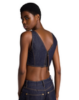 Louis Vuitton Denim V-Neck Crop Top