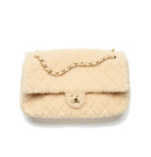 Chanel Maxi Flap Shearling Beige