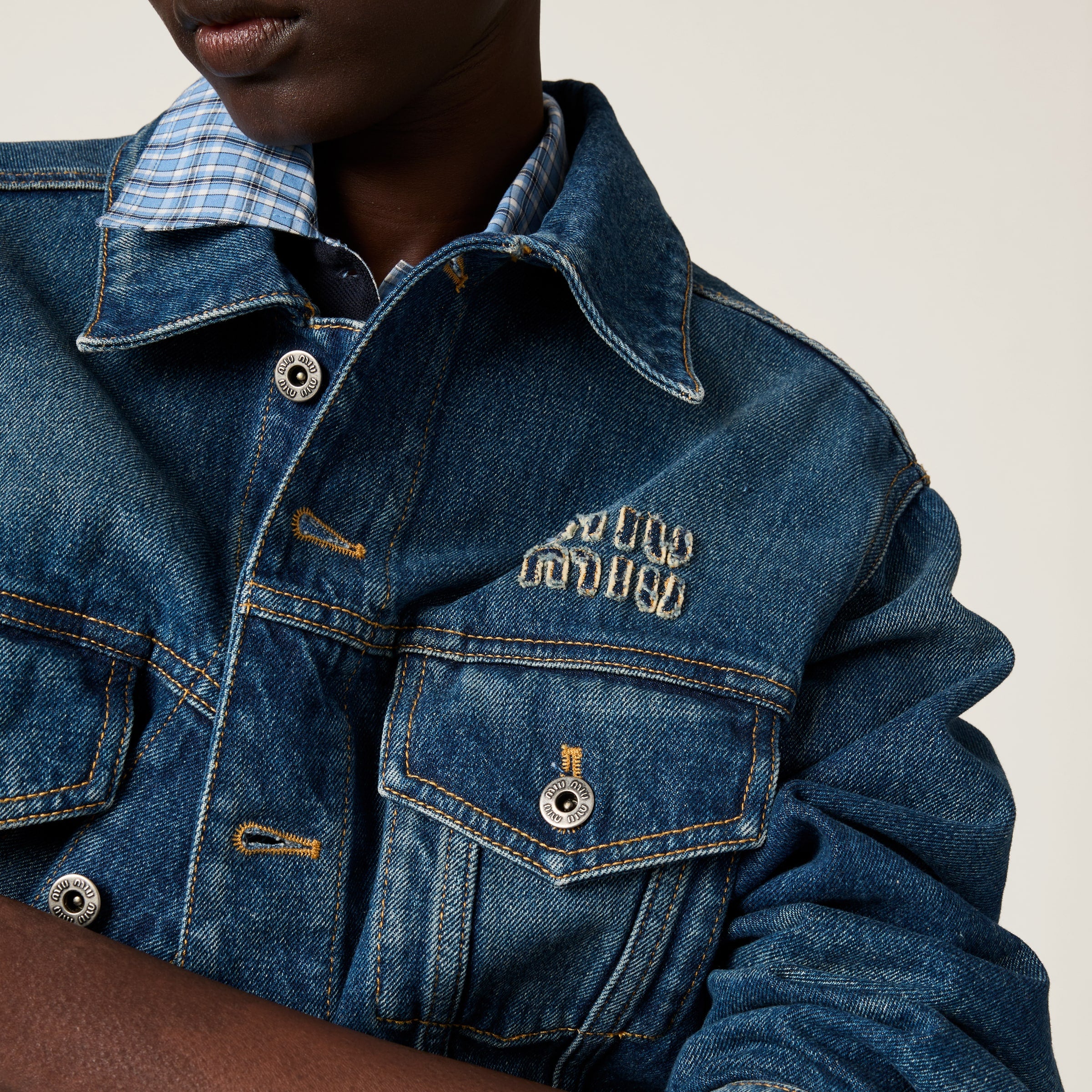 Miu Miu Washed Denim Blouson Jacket – Coco Et Loco