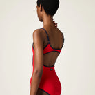 Miu Miu Technical Knit Swimsuit.