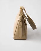 Prada Aimée Large Re-Nylon And Leather Shoulder Bag With Padlock.