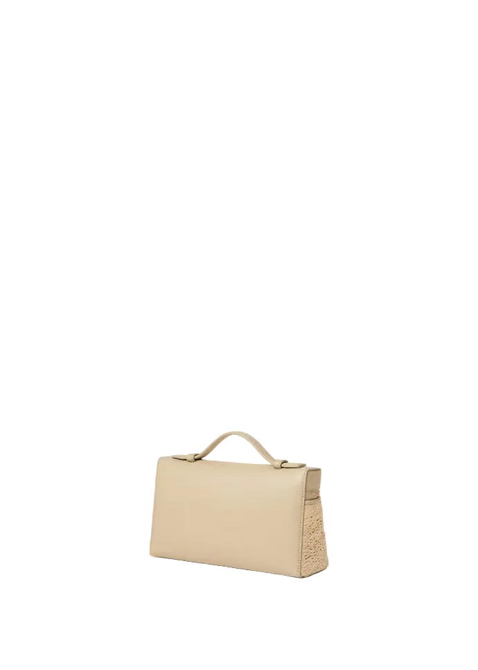 Beige handbag on a light beige background