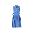 Blue floral dress on a beige background